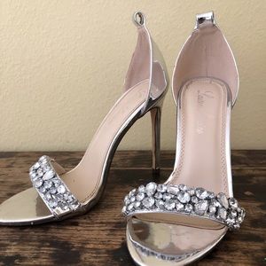 Silver wedding shoes